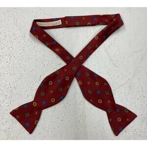 VTG Carrot & Gibbs Boulder CO. USA 70s style flower floral graphic silk bowtie